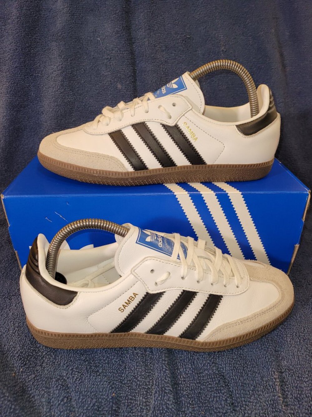 Adidas Samba Big Kid's Size 7 White Black Brown Gum Sole Sneakers IE3675 (#2440)